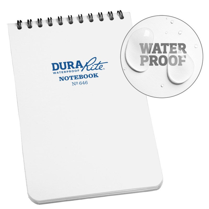 Rite in the Rain Waterproof Durarite Top Spiral Notebook showcasing waterproof design and durable binding for outdoor use.